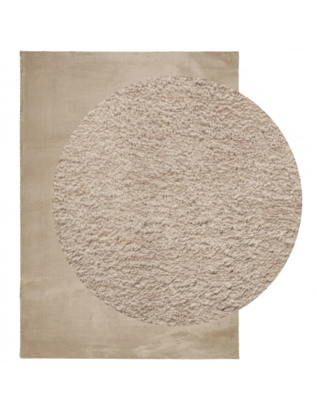 Tappeto a Pelo Corto HUARTE Morbido e Lavabile Sabbia 200x280cm