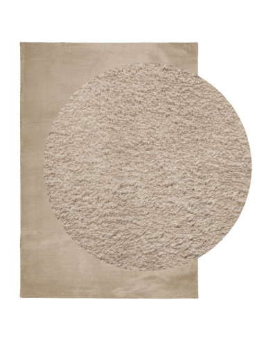 Tappeto a Pelo Corto HUARTE Morbido e Lavabile Sabbia 160x230cm