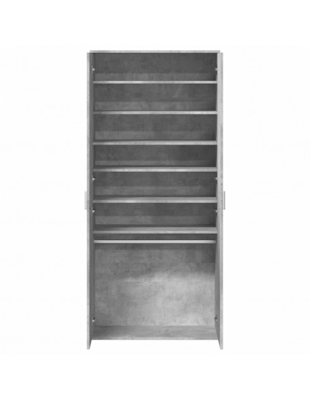 Scarpiera Grigio Cemento 80x39x178 cm in Legno Multistrato