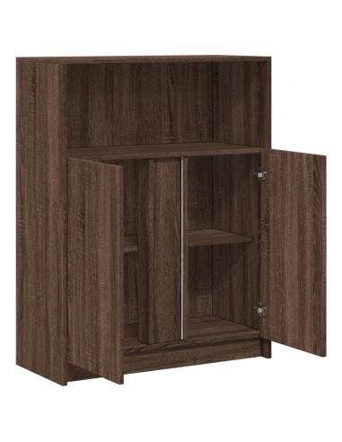 Credenza con LED Rovere Marrone 77x34x100 cm Legno Multistrato