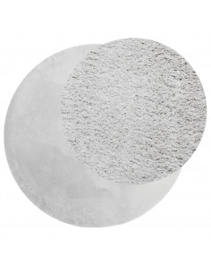 Tappeto a Pelo Corto HUARTE Morbido e Lavabile Grigio Ø 200 cm 2
