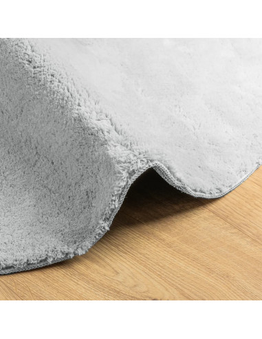 Tappeto a Pelo Corto HUARTE Morbido e Lavabile Grigio Ø 200 cm