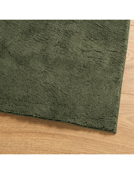 Tappeto Pelo Corto HUARTE Morbido Lavabile Verde Bosco