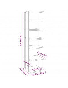 Scarpiera Grigio Sonoma 27,5x27x102 cm in Legno Multistrato