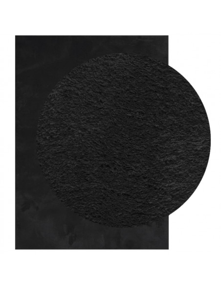 Tappeto a Pelo Corto HUARTE Morbido e Lavabile Nero 200x280cm