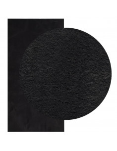 Tappeto a Pelo Corto HUARTE Morbido e Lavabile Nero 100x200cm 2