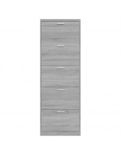 Scarpiera Grigio Sonoma 59x17x169 cm in Legno Multistrato
