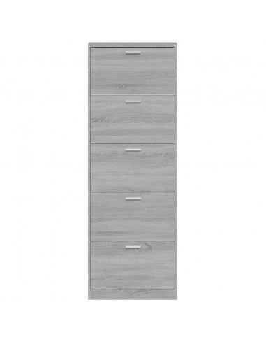 Scarpiera Grigio Sonoma 59x17x169 cm in Legno Multistrato