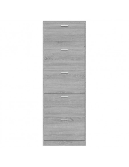 Scarpiera Grigio Sonoma 59x17x169 cm in Legno Multistrato