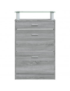 Scarpiera Grigio Sonoma 63x24x104 cm in Legno Multistrato