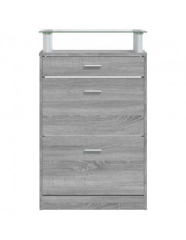 Scarpiera Grigio Sonoma 63x24x104 cm in Legno Multistrato