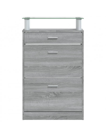 Scarpiera Grigio Sonoma 63x24x104 cm in Legno Multistrato