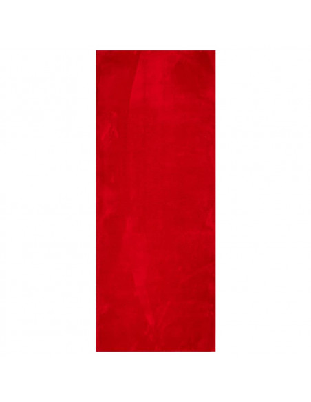 Tappeto a Pelo Corto HUARTE Morbido e Lavabile Rosso 80x200 cm