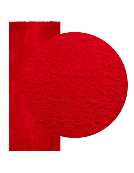 Tappeto a Pelo Corto HUARTE Morbido e Lavabile Rosso 80x200 cm