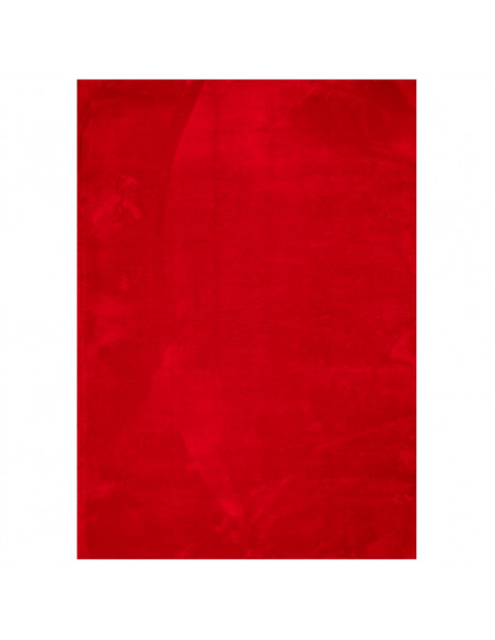 Tappeto a Pelo Corto HUARTE Morbido e Lavabile Rosso 240x340cm
