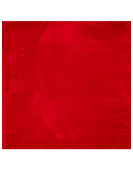 Tappeto a Pelo Corto HUARTE Morbido e Lavabile Rosso 160x160cm