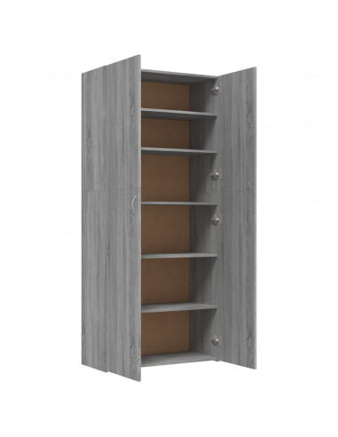 Scarpiera Grigio Sonoma 80x35,5x180 cm in Legno Multistrato