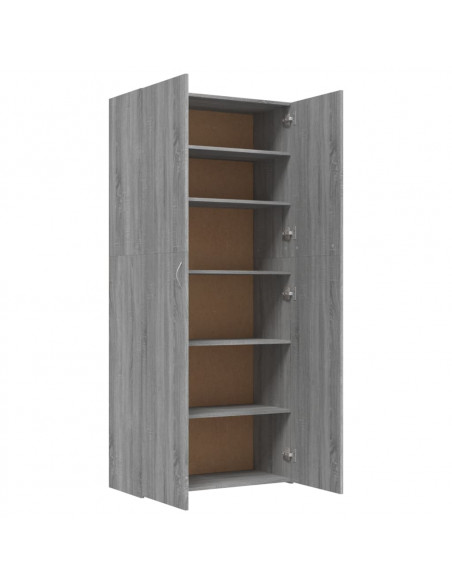 Scarpiera Grigio Sonoma 80x35,5x180 cm in Legno Multistrato