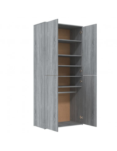 Scarpiera Grigio Sonoma 80x39x178 cm in Legno Multistrato
