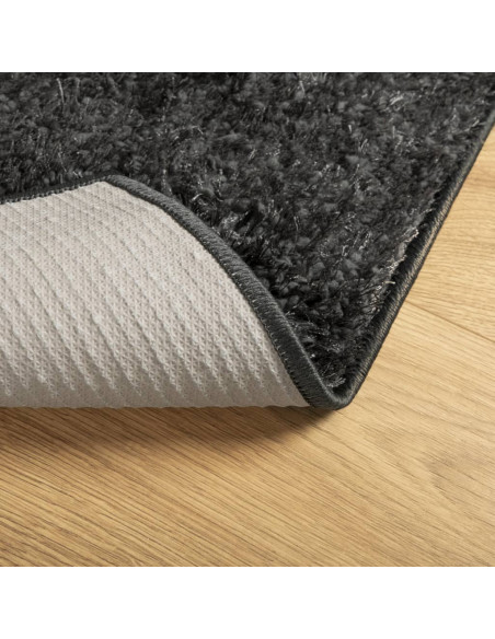 Tappeto a Pelo Lucido Lungo ISTAN Effetto Antracite 160x230 cm