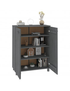 Scarpiera HAMAR Grigio Scuro 85x40x108 cm in Legno di Pino