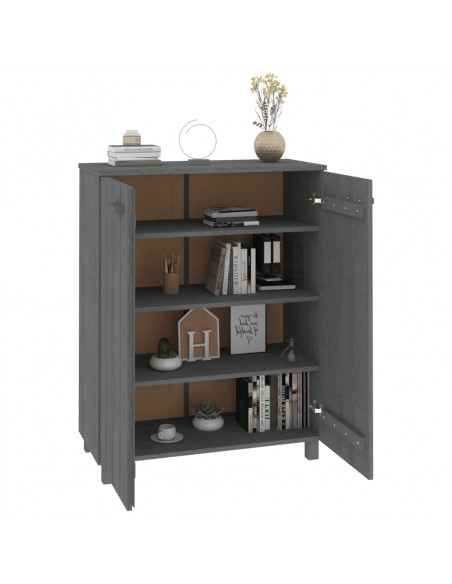 Scarpiera HAMAR Grigio Scuro 85x40x108 cm in Legno di Pino