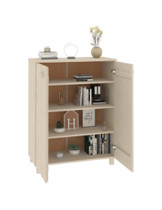 Scarpiera HAMAR Miele 85x40x108 cm in Legno Massello di Pino
