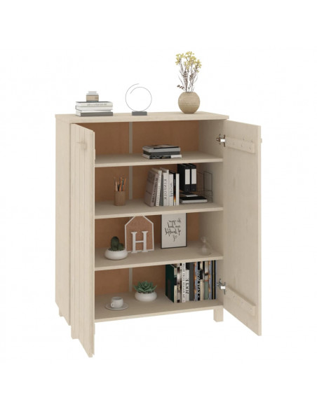 Scarpiera HAMAR Miele 85x40x108 cm in Legno Massello di Pino