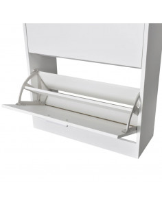 Scarpiera in Legno con 2 Scomparti Bianca