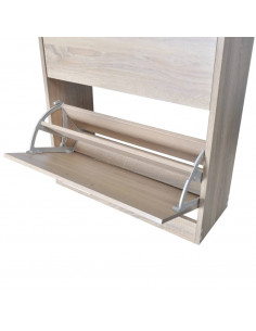 Scarpiera in Legno Effetto Rovere con 2 Scomparti