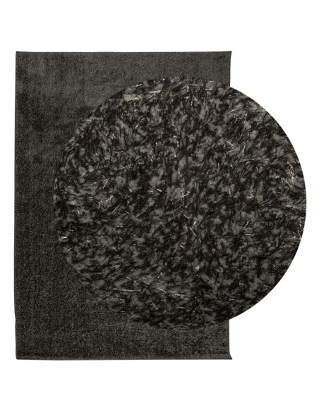 Tappeto a Pelo Lucido Lungo ISTAN Effetto Antracite 120x170 cm
