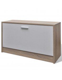 Scarpiera in Legno Set 3 in 1 Rovere e Bianco