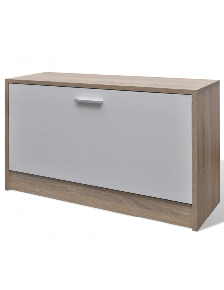 Scarpiera in Legno Set 3 in 1 Rovere e Bianco