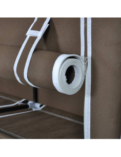 Scarpiera in Tessuto Richiudibile 115 x 28 x 110 cm Marrone