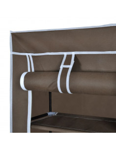 Scarpiera in Tessuto Richiudibile 57 x 29 x 162 cm Marrone
