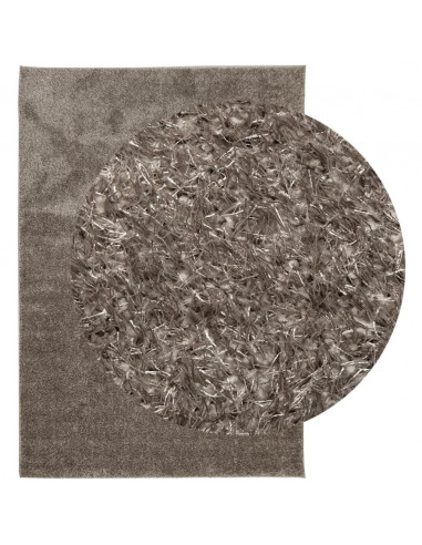 Tappeto a Pelo Lucido Lungo ISTAN Effetto Grigio 140x200 cm