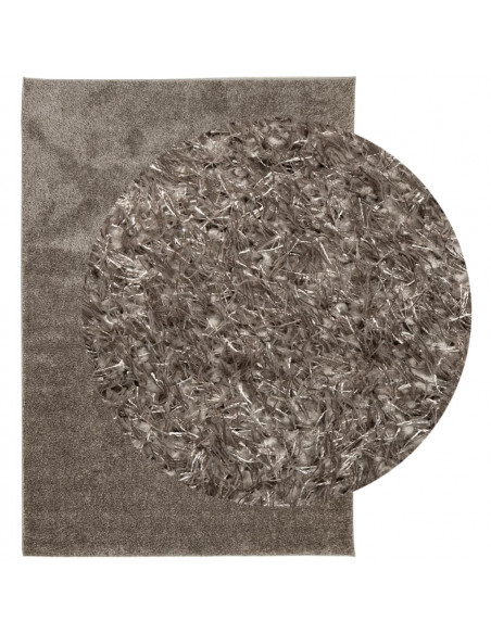 Tappeto a Pelo Lucido Lungo ISTAN Effetto Grigio 140x200 cm
