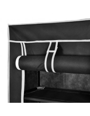 Scarpiera in Tessuto Richiudibile 57 x 29 x 162 cm Nera