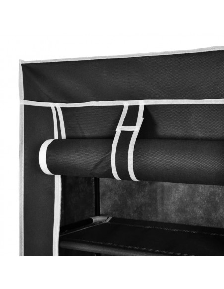 Scarpiera in Tessuto Richiudibile 57 x 29 x 162 cm Nera