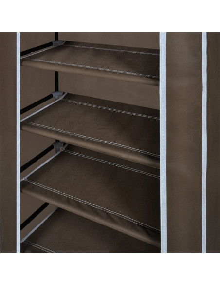Scarpiera in Tessuto Richiudibile 58 x 28 x 106 cm Marrone