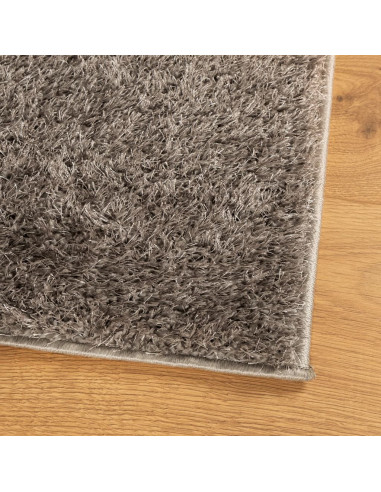 Tappeto a Pelo Lucido Lungo ISTAN Effetto Grigio 140x200 cm