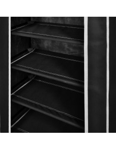Scarpiera in Tessuto Richiudibile 58 x 28 x 106 cm Nera