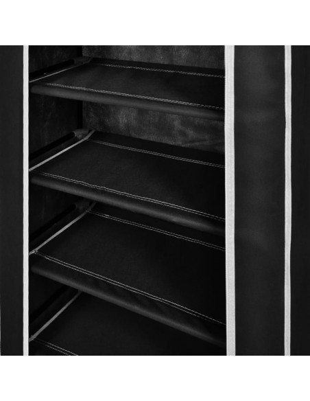 Scarpiera in Tessuto Richiudibile 58 x 28 x 106 cm Nera