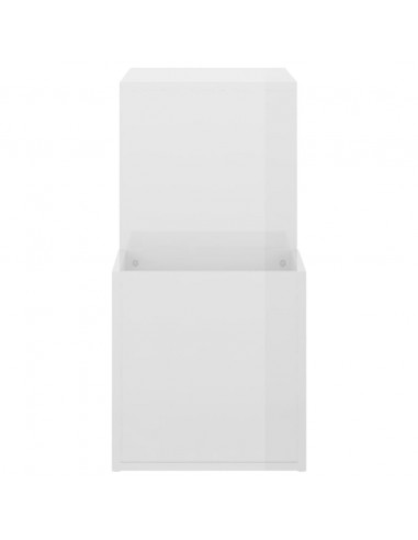 Scarpiera Ingresso Bianco Lucido 105x35,5x70 Legno Multistrato