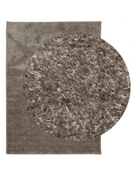 Tappeto a Pelo Lucido Lungo ISTAN Effetto Grigio 240x340 cm