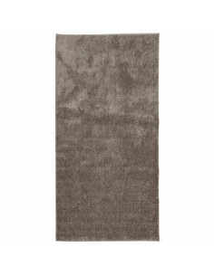 Tappeto a Pelo Lucido Lungo ISTAN Effetto Grigio 100x200 cm