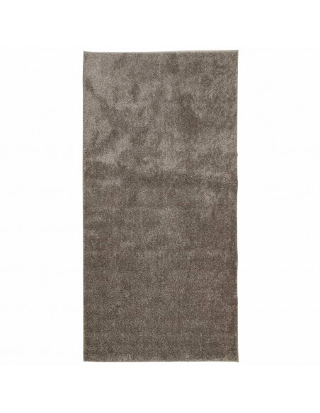 Tappeto a Pelo Lucido Lungo ISTAN Effetto Grigio 100x200 cm