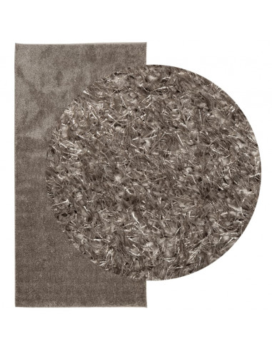 Tappeto a Pelo Lucido Lungo ISTAN Effetto Grigio 100x200 cm