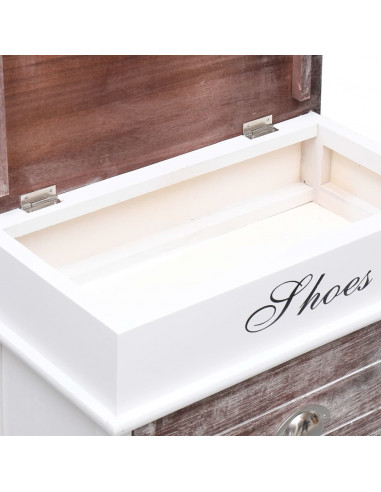Scarpiera Marrone 50x28x58 cm in Legno di Paulownia