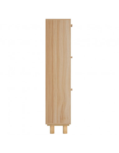 Scarpiera Marrone 52x25x115 Legno Multistrato e Rattan Naturale